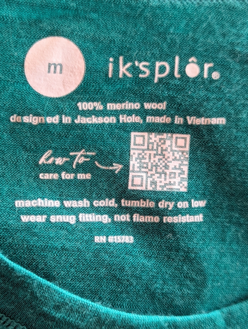 Women's Medium Iksplor 100% Wool Green Long Sleeve Thermal Shirt Top Mid weight - Picture 3 of 7